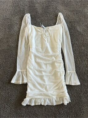 Princess Polly White Ruffle Mesh Mini Dress